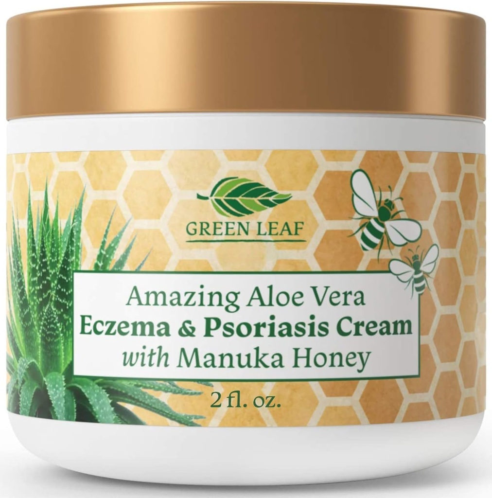 Manuka 꿀 Eczema 크림 습기를 공급 로션 치료 Psoriasis 구호 - Itchy, 드라이 스킨 Rash Ointment - 아기, 어린이, 성인을위한 소싱 Moisturizer - 고강도 바디 & 페이스 크림 2oz