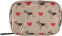 Pill Box German Shepherd Dog Heart 7 Day Pill Case Travel Pill 주최자 가방 지퍼 휴대용 주간 비타민 의학 보충 홀더 파우치 가방