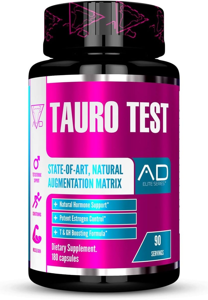 프로젝트 AD Tauro 테스트, 테스토스테론 지원, 조절, 증가 근육 성장과 단백질 저장, 호르몬 Powerhouse (90 서빙)