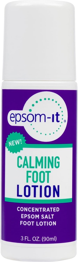 EPSOM-IT Calming 발 로션 - 타이어 발 및 발목을위한 마그네슘 황산염 로션에 롤, Urea, Soften Tough Skin 및 Cracked 하이힐, 다리 및 발에 대한 편안함 3.0 oz