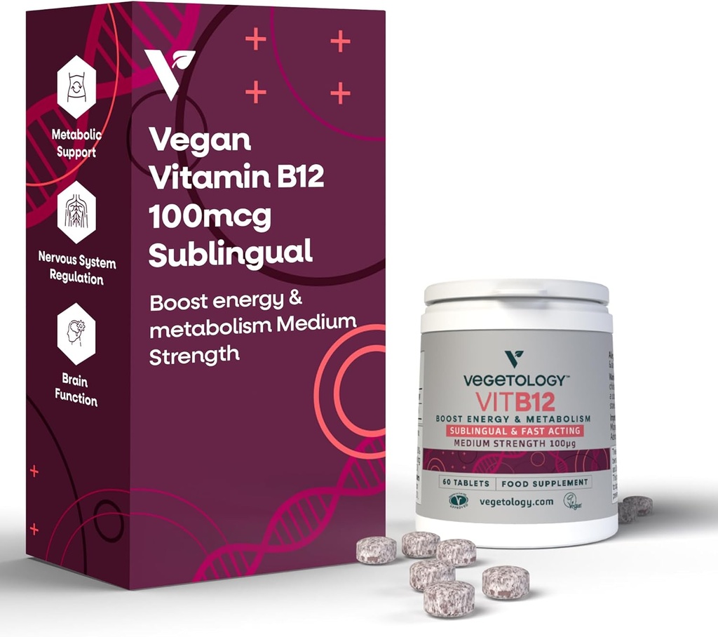 Vegan Vitamin B12 Sublingual Supplement - Metabolism & Energy, 비타민 및 건강 보조제 - (60 정제)