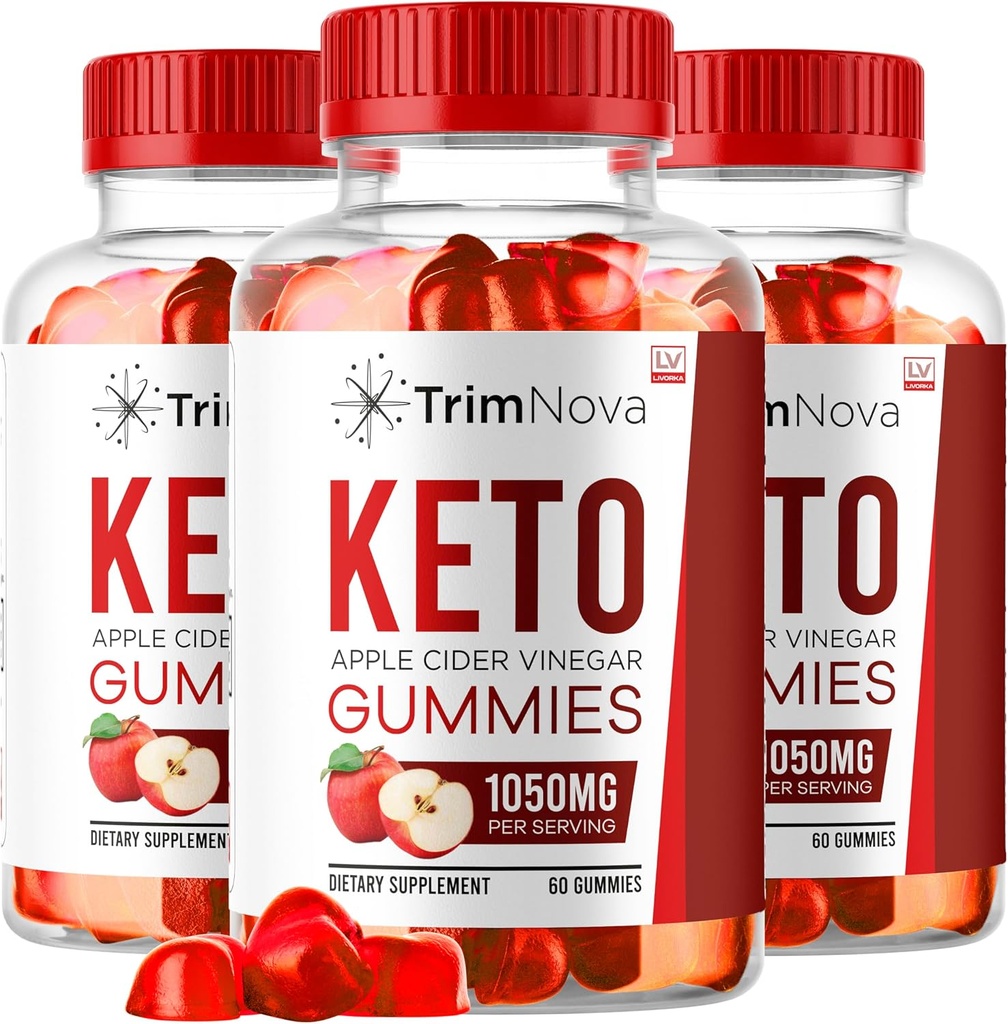 LIVORKA (3 팩) TrimNova Keto ACV Gummies, TrimNova Gummies, TrimNova Keto, TrimNova Keto ACV Gummies, Trimnova, TrimNova Keto 공식, TrimNova Keto ACV Gummies 1050MG, 3 개월 동안 180 Gummies.