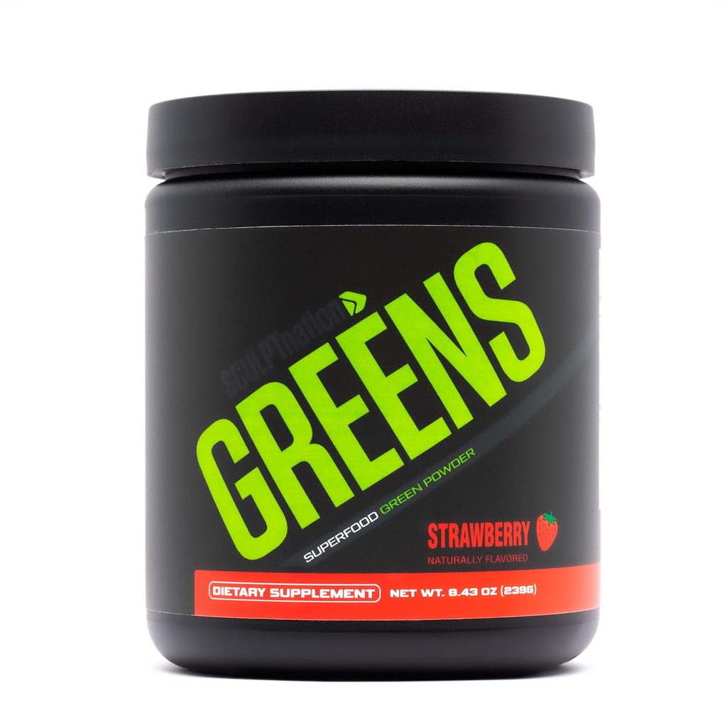 V Shred Greens Strawberry의 조각 Nation - 피부, 소화 및 에너지 지원에 교원질을 가진 우수한 녹색 분말 & Superfood 혼합 - 30 일 공급