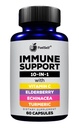 Elderberry, 비타민 C, Echinacea, Turmeric Curcuminoids, 비타민 E, 비타민 B6, 아연, L 글루타민 HCL, 마늘, Lactobacillus Acidophilus와 Immune 지원 부스터 보충교재: 60 조사, 1 팩