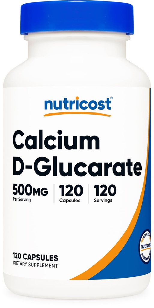 Nutricost 칼슘 D-Glucarate 500mg, 120 캡슐 - 글루텐 무료, 비 GMO, 채식 친화적 인
