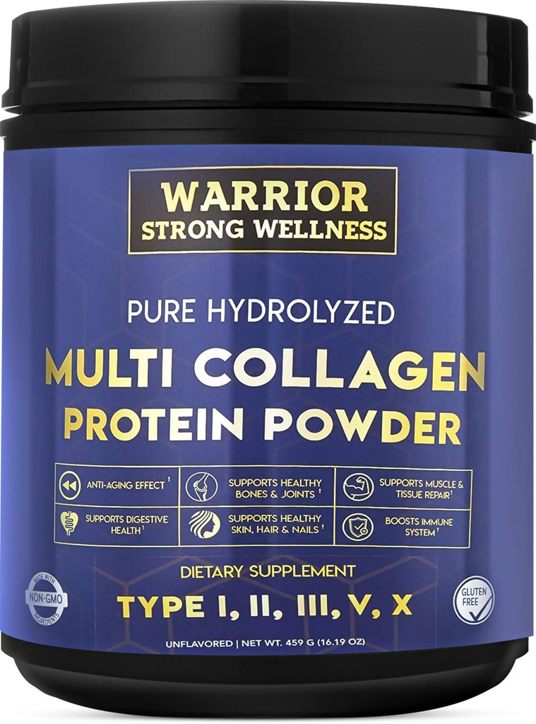 Pure Hydrolyzed Multi Collagen Protein Powder, Collagen Powder, Boost Energy, Aging Skin Elasticity, Hair & Nails Growth Support, Joint Health (불꽃)