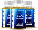 Vitamatic BCAA Gummies - 분지 사슬 아미노산 보충교재 - 복숭아 풍미 - 서빙 당 600mg - 60의 Vegan Pectin 근거한 Gummies (3개의 병)
