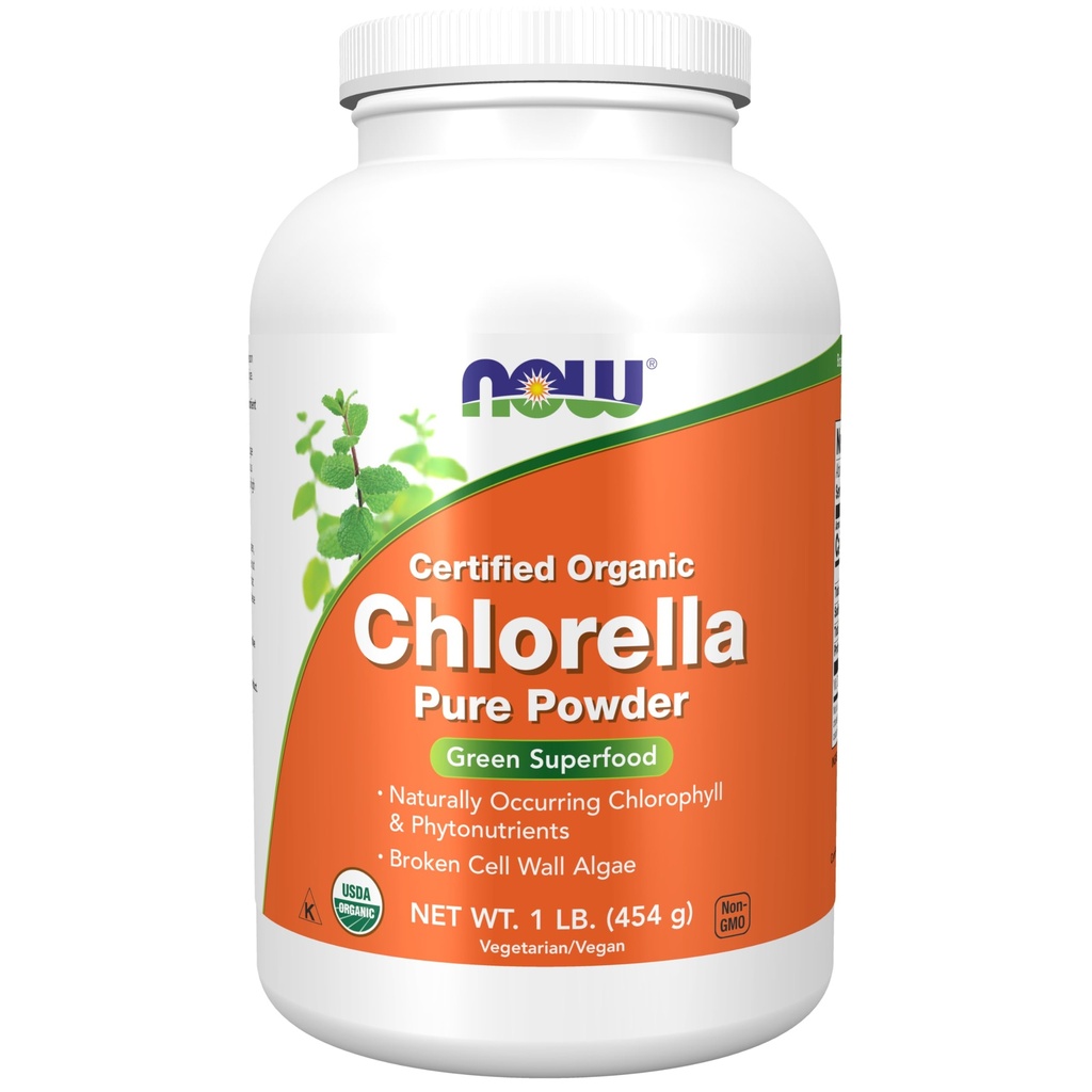 NOW 식품 보충제, 유기 염소 자연적 사건 Chlorophyll, beta Carotene, 혼합 Carotenoids, 비타민 C, 철 및 단백질, 1 파운드를 가진 분말