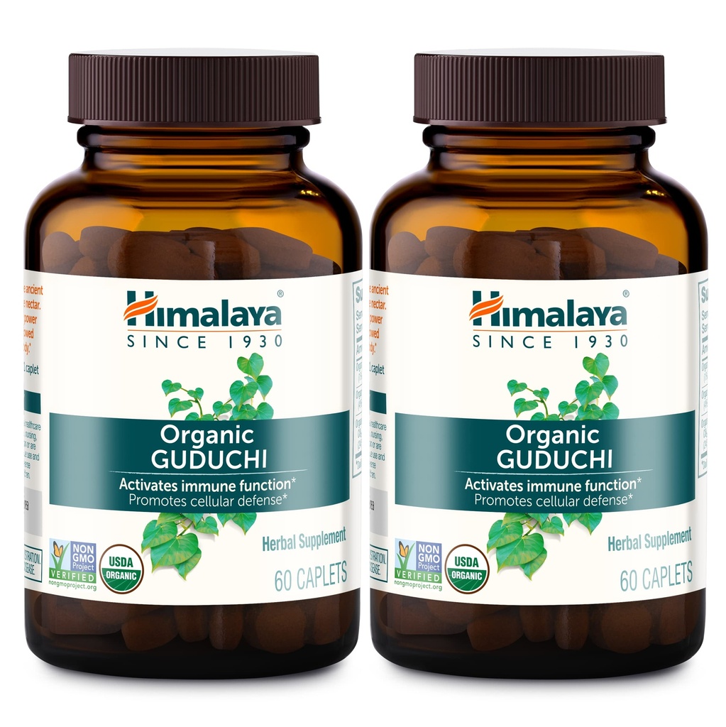 Active Immune 지원 및 Cellular Defense, 700 mg, 60 Caplets, 2 개월 공급, 2 팩을위한 히말라야 유기 Guduchi