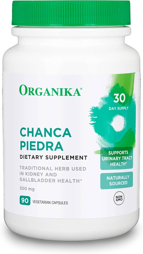 Organika Chanca Piedra 500 mg- Urinary Tract 지원, 신장 및 Gallbladder 지원, Diuretic, Cleansing- 90 vcaps