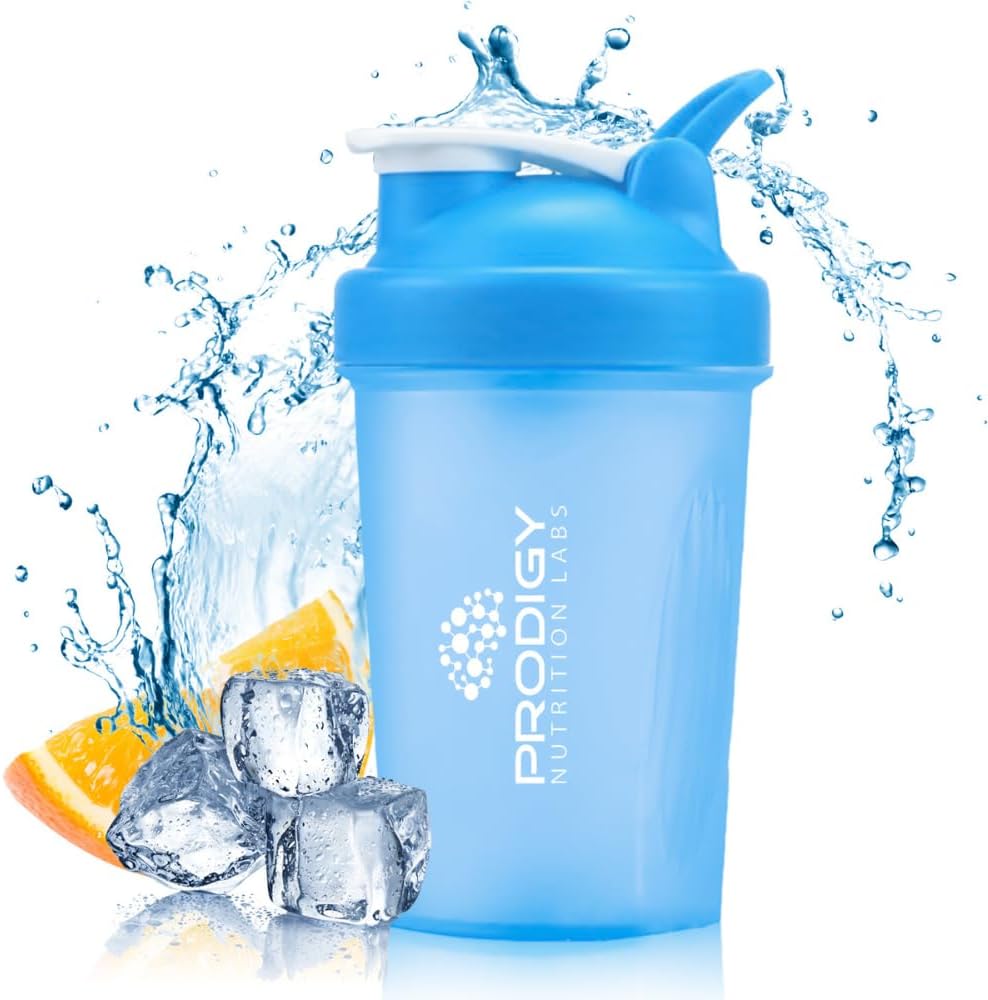 Prodigy Nutrition Labs 프리미엄 쉐이커 병 단백질 쉐이크 및 Pre Workout -14 Ounce (블루)