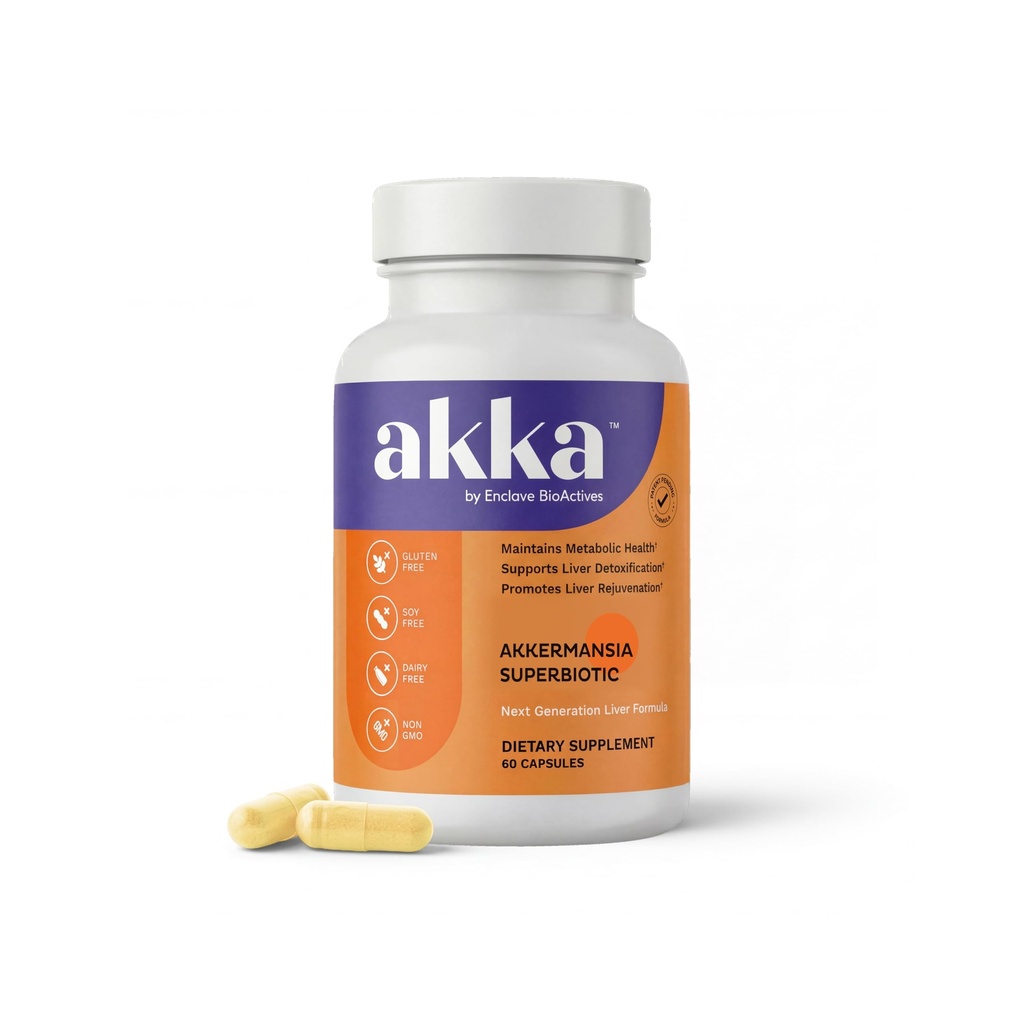 AKKA Premium Liver Cleanse Detox & Repair Superbiotic: Liver Detox, Regeneration, & Restoration Liver Support Supplement with Bioavailable Pasteurized Akkermansia | Vitality | 메타볼리즘 | 면역