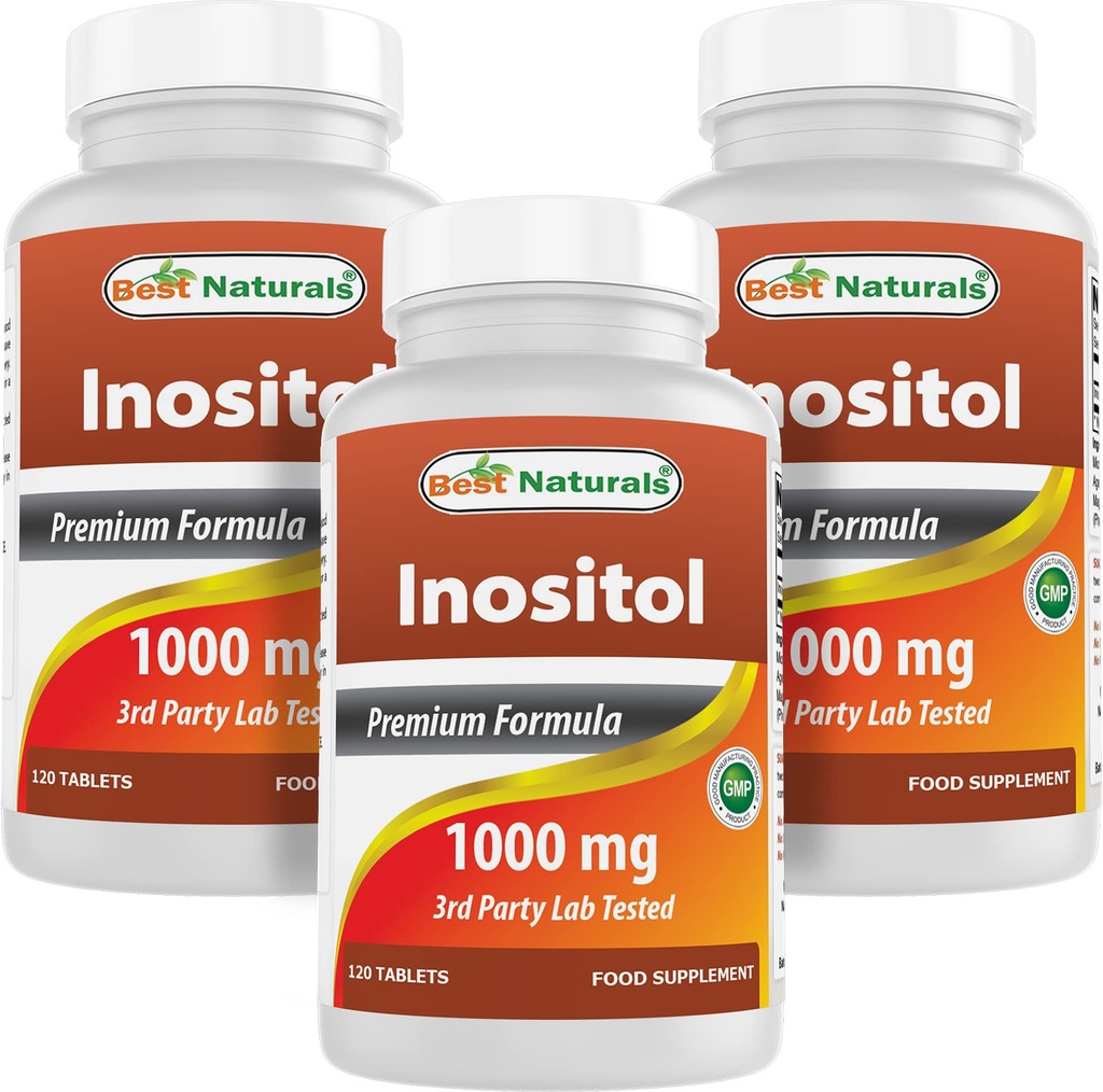 제일 자연적인 Inositol 1000 mg 120의 정제 (120의 조사 1)의 포장) (120의 조사 3)의 포장)