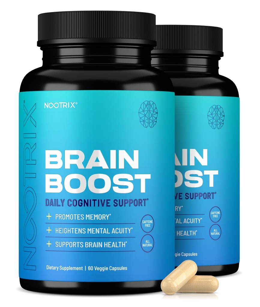 Nootrix 두뇌 부스트 Nootropic 보충교재 | 지원 기억, 정신 초점, 인지 건강 & 에너지 | 촉진 건강한 무드 & 두뇌 기능 | Ginkgo Biloba & DMAE | 120 캡슐