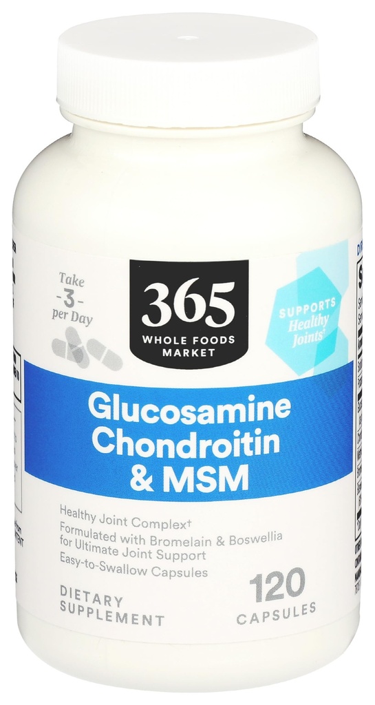 전체 식품 시장, 글루코사민 Chondroitin 및 MMS, 120 캡슐에 의해 365