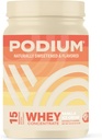 Podium Nutrition Whey Protein Powder, Vanilla Ice Cream, 소화 효소, Whey Protein Isolate & Concentrate, Gluten Free, Low Carb, Low Sugar & Soy Free, 15 서빙