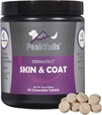 Kala Health PeakTails 피부 및 개를위한 코트 지원 - MSM, Fish Oil, Omega-3 및 Omega-6이있는 90 Chewable 정제 - 건강한 피부, 빛나는 코트 지원
