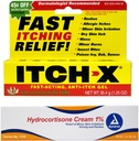 Itch-x Itch 릴리프 젤 1.25 oz + Hydrocortisone 크림 1 oz 라시, 민들레 번, 곤충 비트, Poison Ivy, Oak, Sumac에 대한 빠른 구호.
