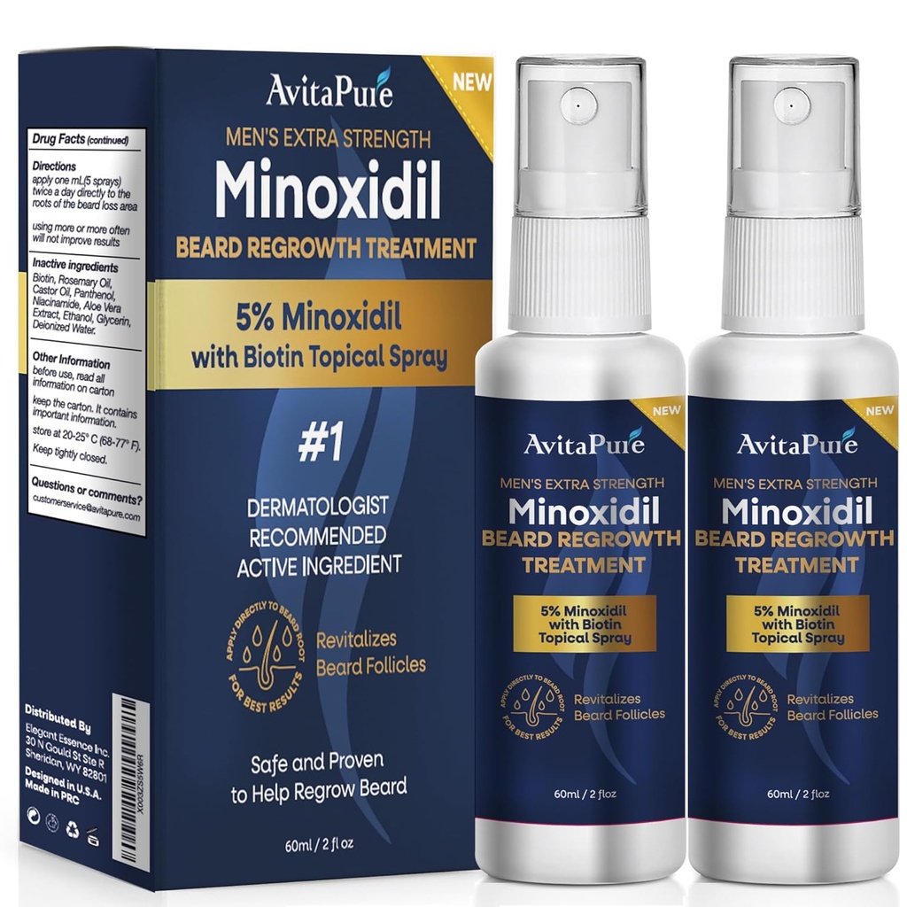 Minoxidil Beard 성장 기름: 남성을 위한 Minoxidil는 Biotin, 여분 힘 Minoxidil 5% Beard 성장 혈청을 위해 Beard & Mustache 빠른 주입했습니다