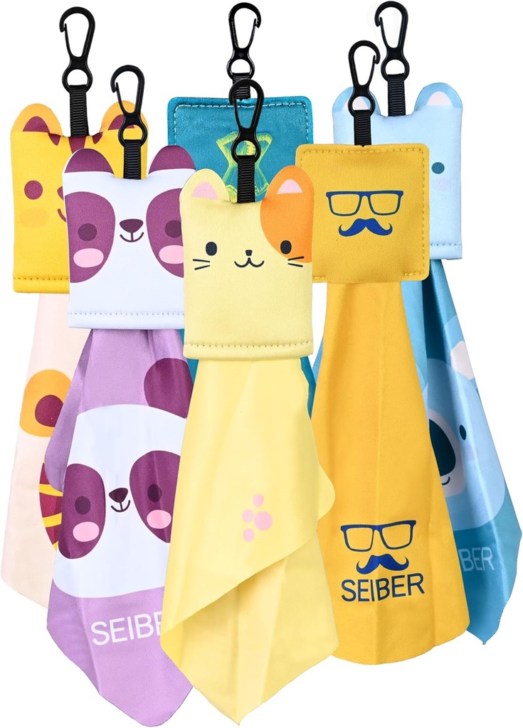 SEIBER 유리 청소 피복, Microfiber 청소 피복, 유리 청결한 피복, 유리 선글라스 렌즈 사진기 휴대폰 스크린 (6 팩)를 위한 유리 청소 피복