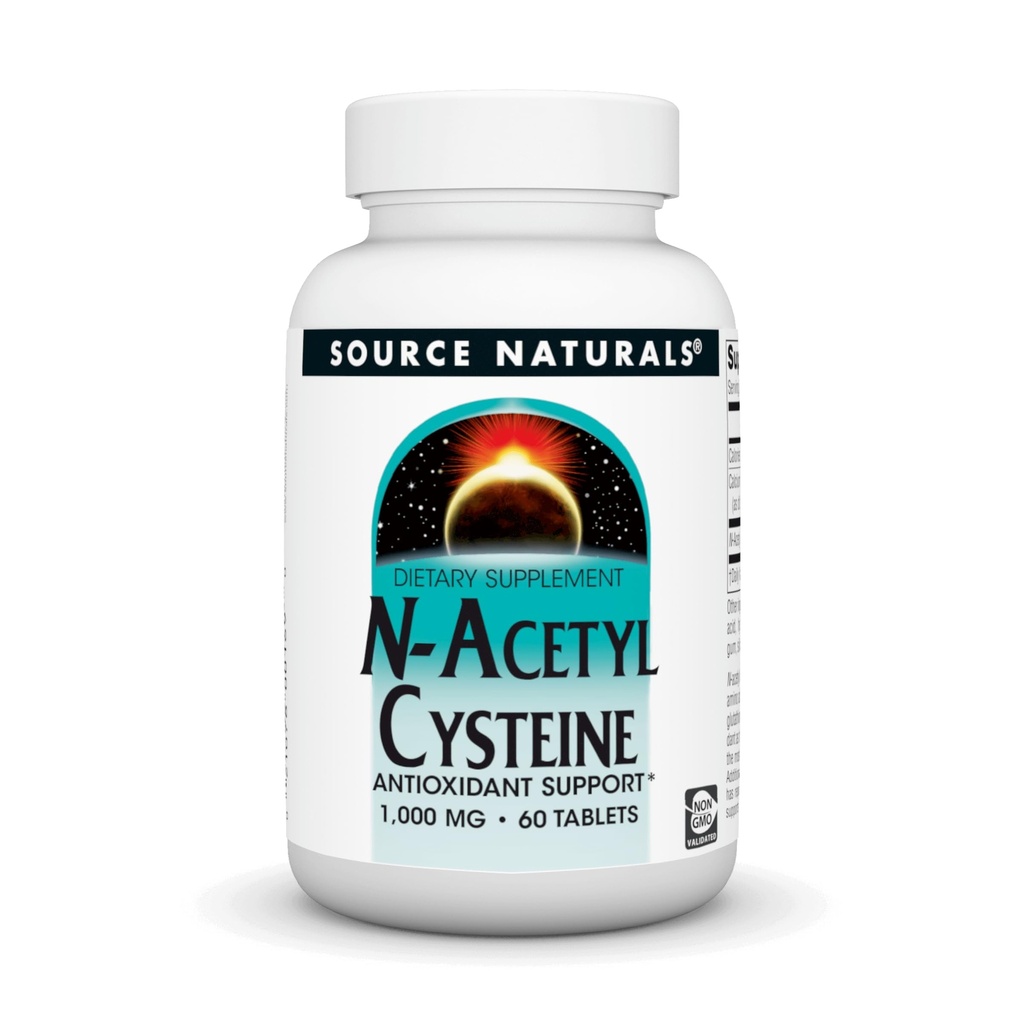 Source Naturals N-Acetyl Cysteine 산화 방지제 지원 1000 mg Dietary 보충 건강 * - 60 정제