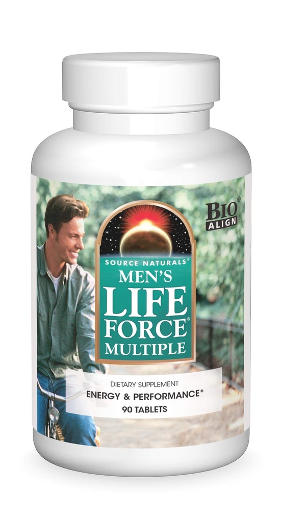 Source Naturals Men's Life Force Multiple Daily Multivitamin & Immune Health Supplement - 13 필수 비타민, 영양사 및 미네랄 - 180 정제