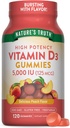 Nature's Truth Vitamin D3 Gummies | 5000 IU | 120 개 | 채식주의자, 비 GMO & 글루텐 무료 보충 | 천연 복숭아 맛, 팩 1