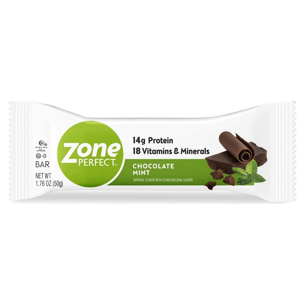 ZonePerfect Protein Bar, 14g Protein, 18 비타민 및 미네랄, 영양성 스낵 바, 초콜릿 민트, 12 바