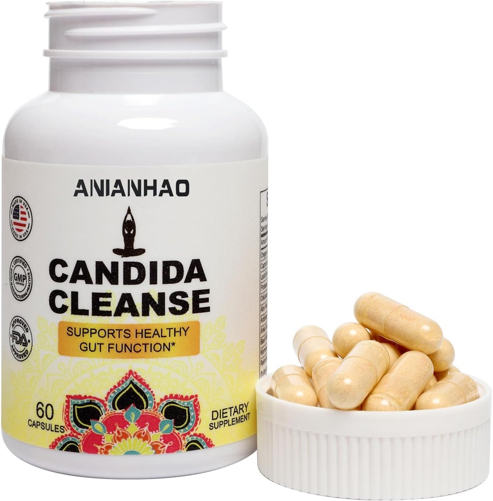 Candida는 자연적인 허브 및 Probiotics, Oregano 잎, Wormwood, Caprylic 산, 까만 호두로 청소합니다