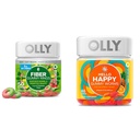 OLLY 섬유 거미 반지, 5g Prebiotic 섬유, FOS (Fructo-oligosaccharides), 소화 지원 & 안녕 행복한 거미 벌레, 계류 균형 지원, 비타민 D, Saffron의 성숙한 Chewable 보충교재