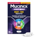 Mucinex Nightshift 찬 & 독감, 최대 힘 강력한 다 Symptom 야간 안전, 20 빠른 방출 모자 - 고통 Reliever/Fever 흡진기, 기침 억제제, 항히스타민