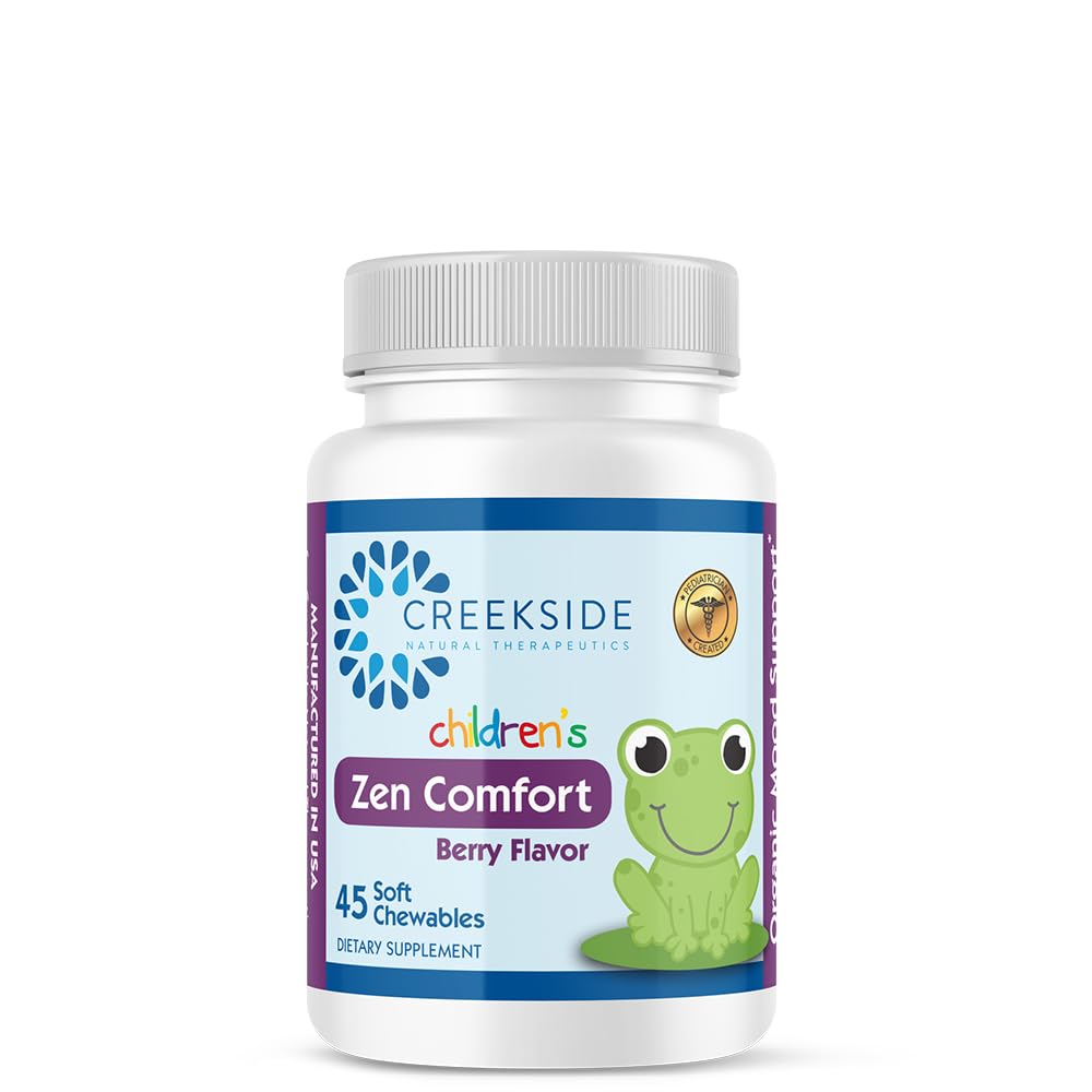 어린이를 위한 Zen Comfort, 5-HTP, L-Theanine, Passionflower, 아연, Pediatrician Formulated, Zero Sugar, Vegan, Berry 풍미, 45 연약한 Chewable를 가진 유기 Relaxation 지원