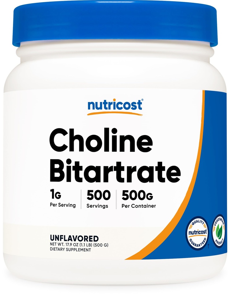 Nutricost 순수한 콜린 Bitartrate 분말 500 그램