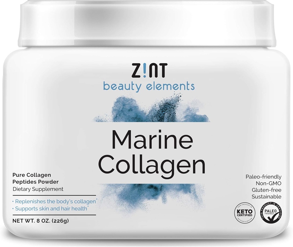 Hydrolyzed Marine Collagen Powder (8 oz) : 일본 내 노화 콜라겐 펩타이드 단백질 보조제 - 입증되지 않은, Paleo, Sustainable, Non GMO - Beauty, Skin, Hair & Nails
