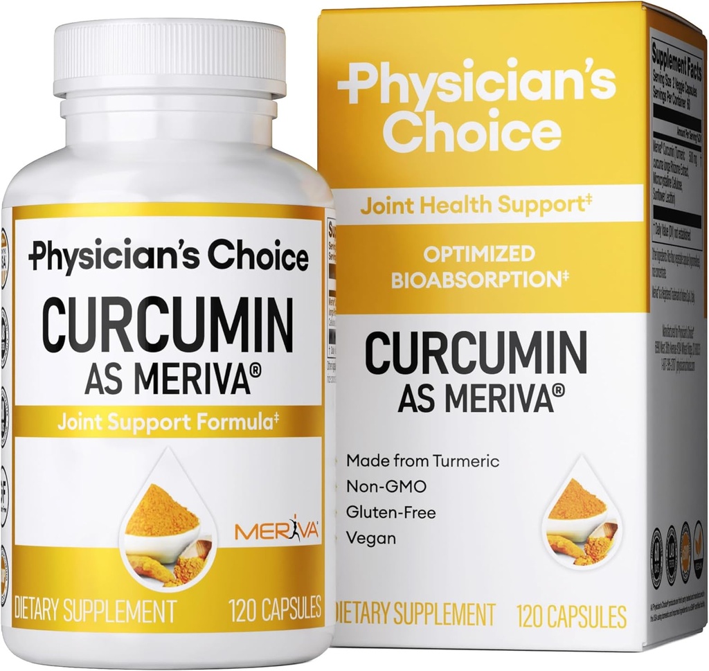 의사의 CHOICE Curcumin Meriva 500 - 임상적으로 Studied - 정규적인 Turmeric Curcumin 보충교재 보다는 더 나은 흡수 - 과학적으로 연구한 합동 지원 - 120의 캡슐