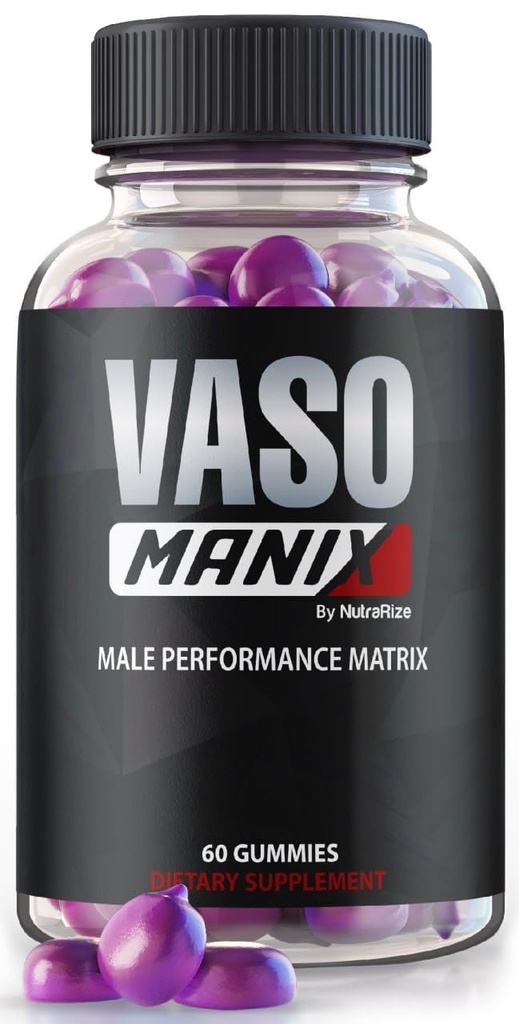 VasoManix Gummies, Vaso Manix Classic Male Supplement, 남성을위한 모든 자연 공식, 성능, 구성 및 전반적인 건강, 공식 리뷰 (60 Gummies)