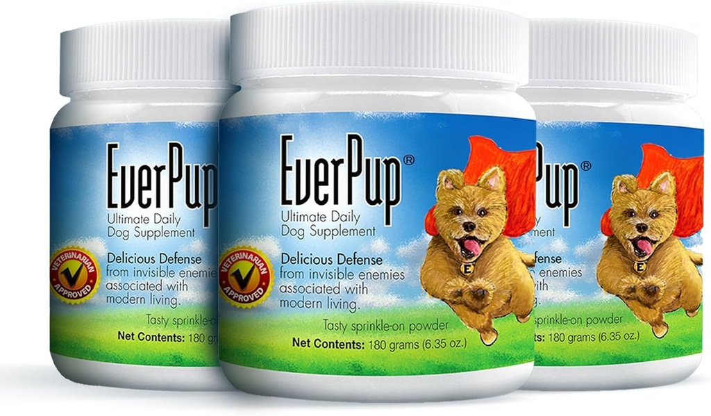 EverPup Multivitamin Dog Supplement - Glucosomine & amp; Hip & Joint Health + Probiotics & amp; 소화를위한 효소가있는 Prebiotics