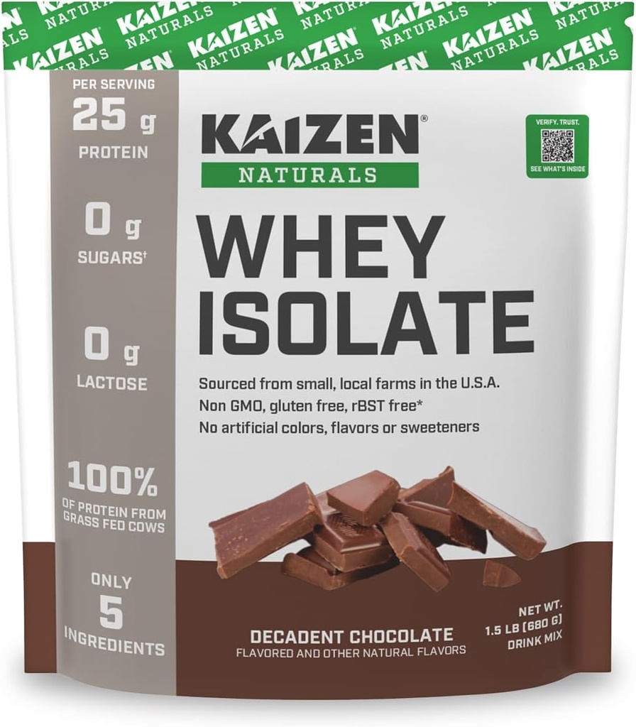 Whey Isolate | 초콜릿 | 25g Protein | 잔디 볶음 | 인공 성분 | 5 성분 | 빠른 흡수 | 시험 결과 참조 | 0g Lactose | 글루텐 프리 | 비 GMO | 1.5lb | 22 인분