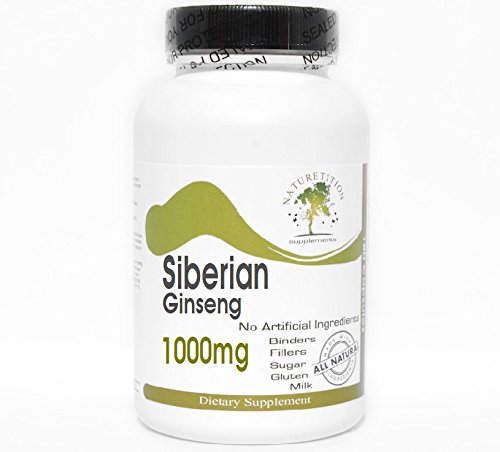Siberian Ginseng 1000mg ~ 100 캡슐 - 첨가물 없음 ~ Naturetition 보충교재