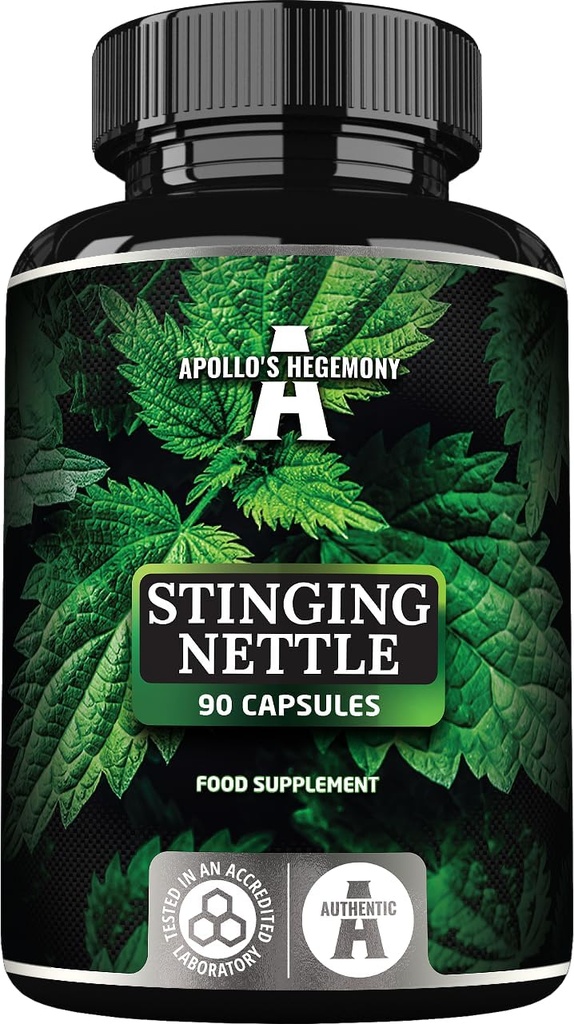 APOLLO 'S HEGEMONY Sting Nettle 500 mg - 고강도 추출물 DER 4 : 1, 90 Vegan 캡슐, 3 개월 공급, 심장 혈관 건강을 지원하기 위해 초본 보충
