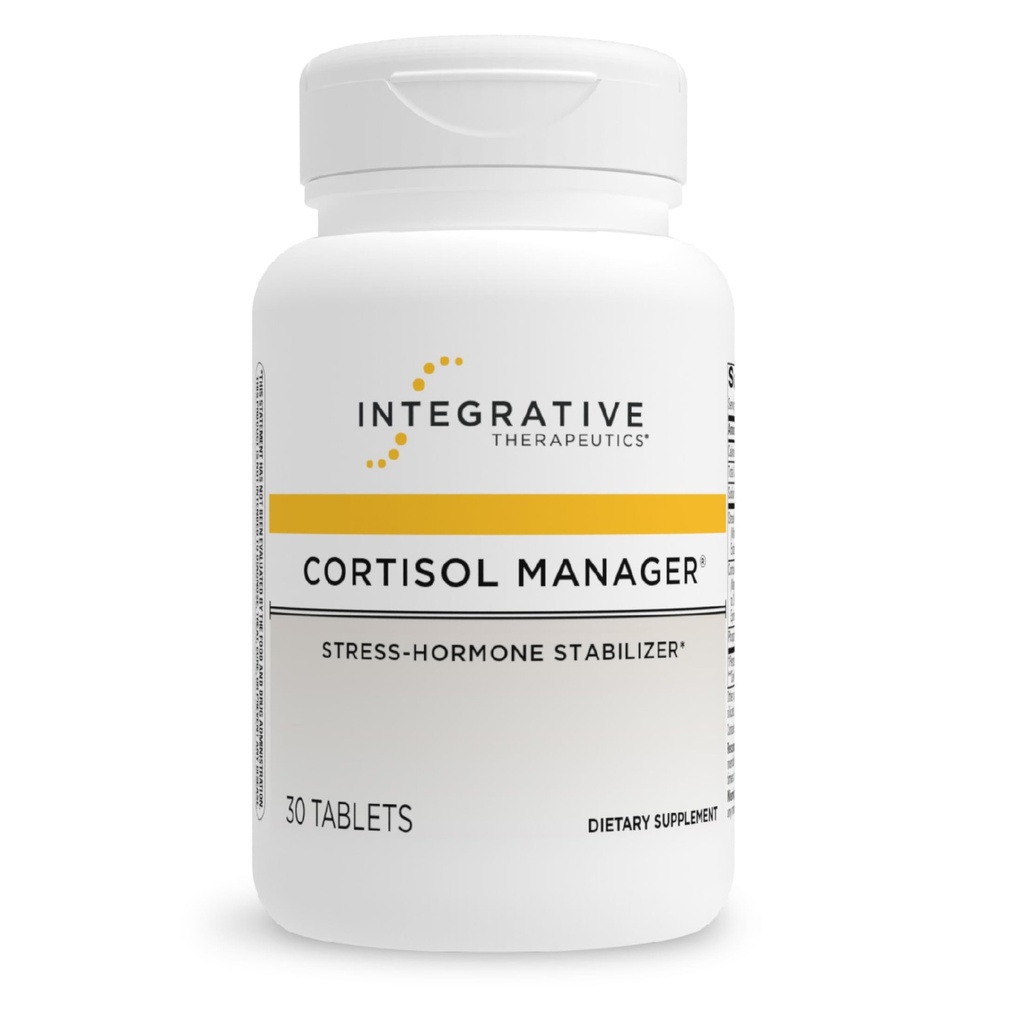 Integrative Therapeutics Cortisol Manager - 건강한 스트레스 응답을위한 Adrenal 건강 지원 보충 * - Vegan, Dairy-Free & Gluten-Free - 30 정제 (15 서빙)
