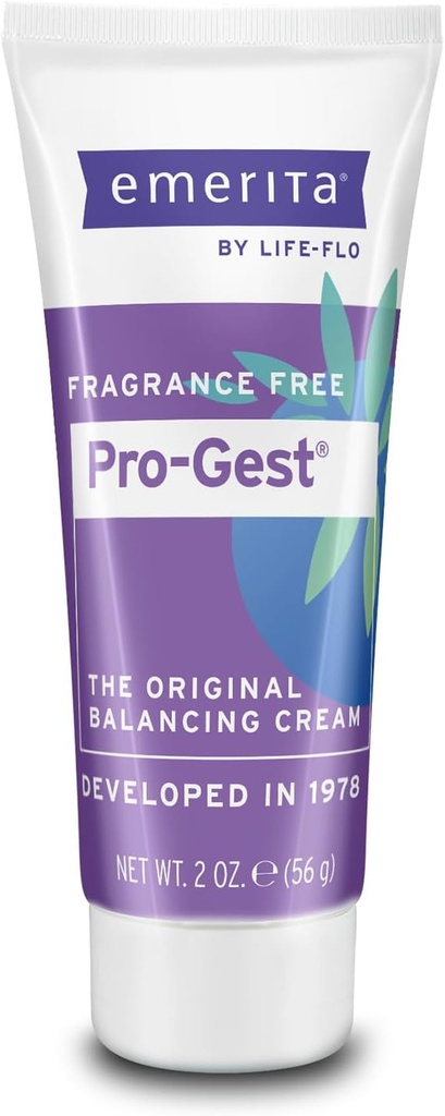 Emerita by Life-flo Pro-Gest Balancing Cream - 여성을위한 황체 호르몬 크림 - Wild Yam, Fragrance Free, Parabens, 60-Day Guarantee, 2oz에서 USP Progesterone을 가진 Original Balancing Cream