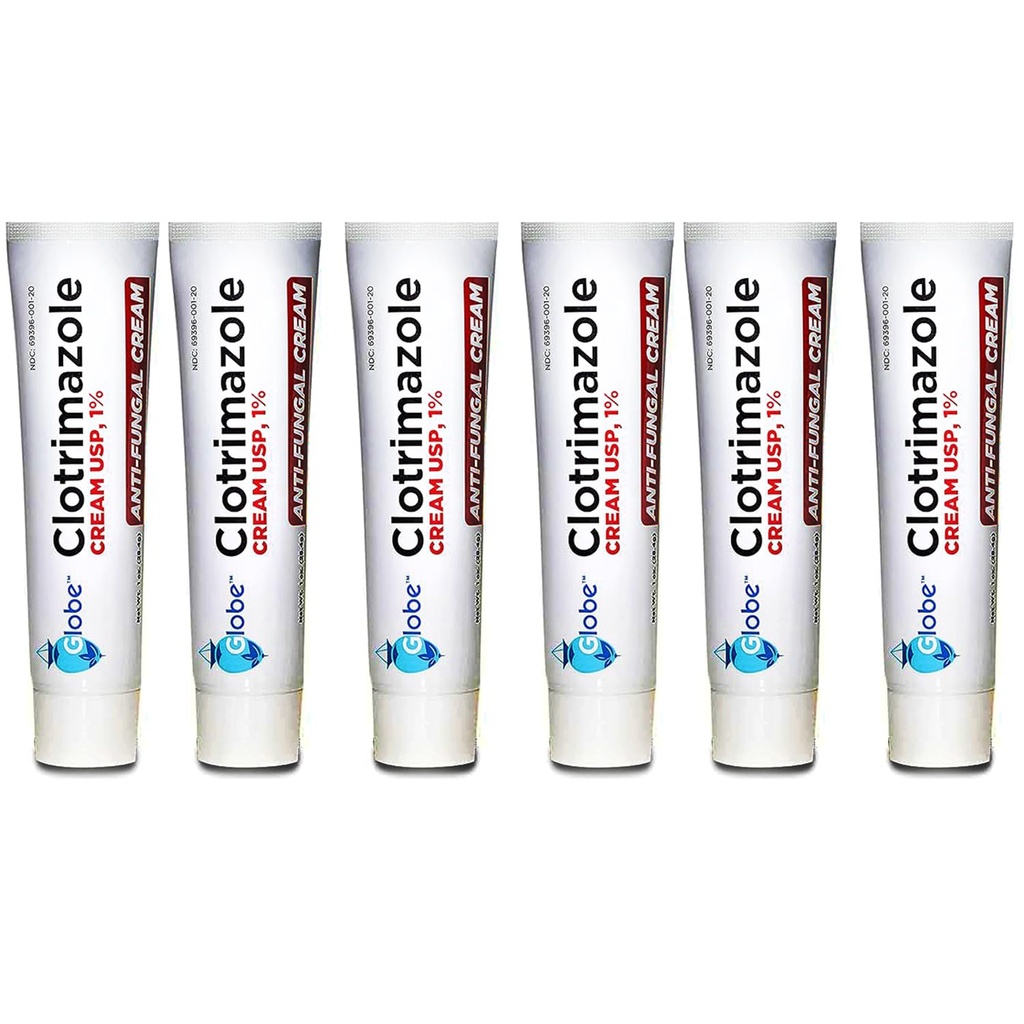 지구 (6 팩) Clotrimazole 항진균성 크림 1% USP, 1개 oz, 반대로 곰팡이 처리, 구부리고는, 구부리고는, 구부리고는 및 확장은 발, Jock Itch, Ringworm 및 더 많은 것을 제거합니다