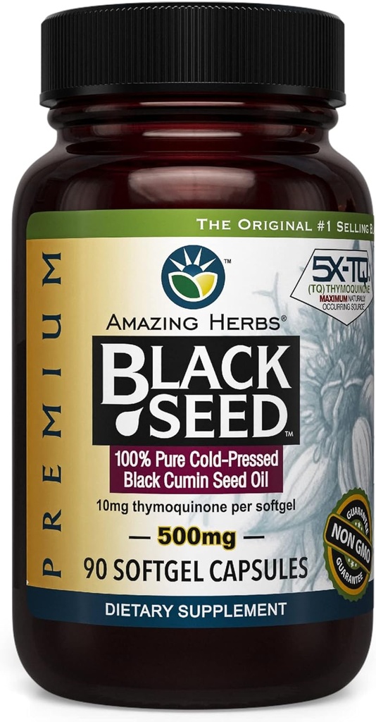 굉장한 허브 감기 압박되는 까만씨 기름 500mg - 90 Softgels2