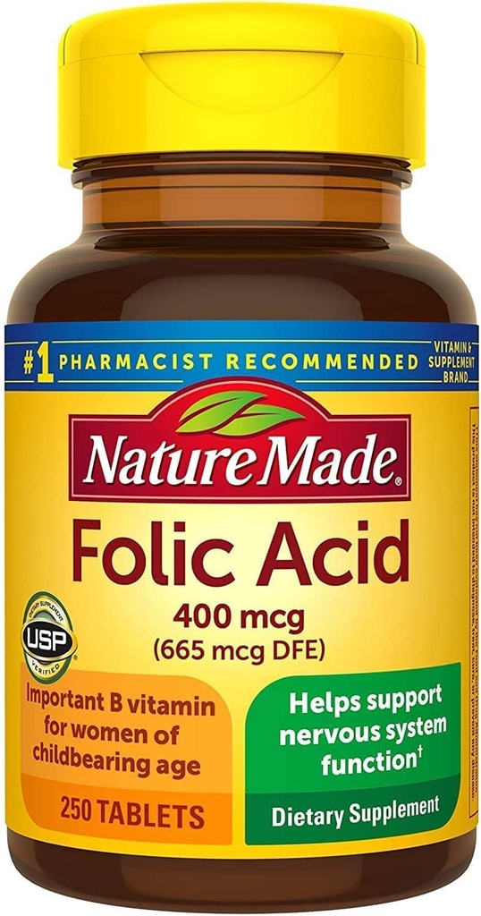 성격은 Folic 산 400 mcg 정제, 250의 정제를 만들었습니다