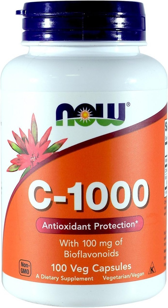 지금 C-1000, Bioflavonoids의 100 mg와 더불어, 100개의 캡슐 (2의 팩)