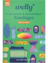 Welly Bandage Family Pack | 접착제 유연한 직물 및 방수 붕대 | 민들레 컷, 스크랩, 와운드용 모종과 패턴 - 80 개