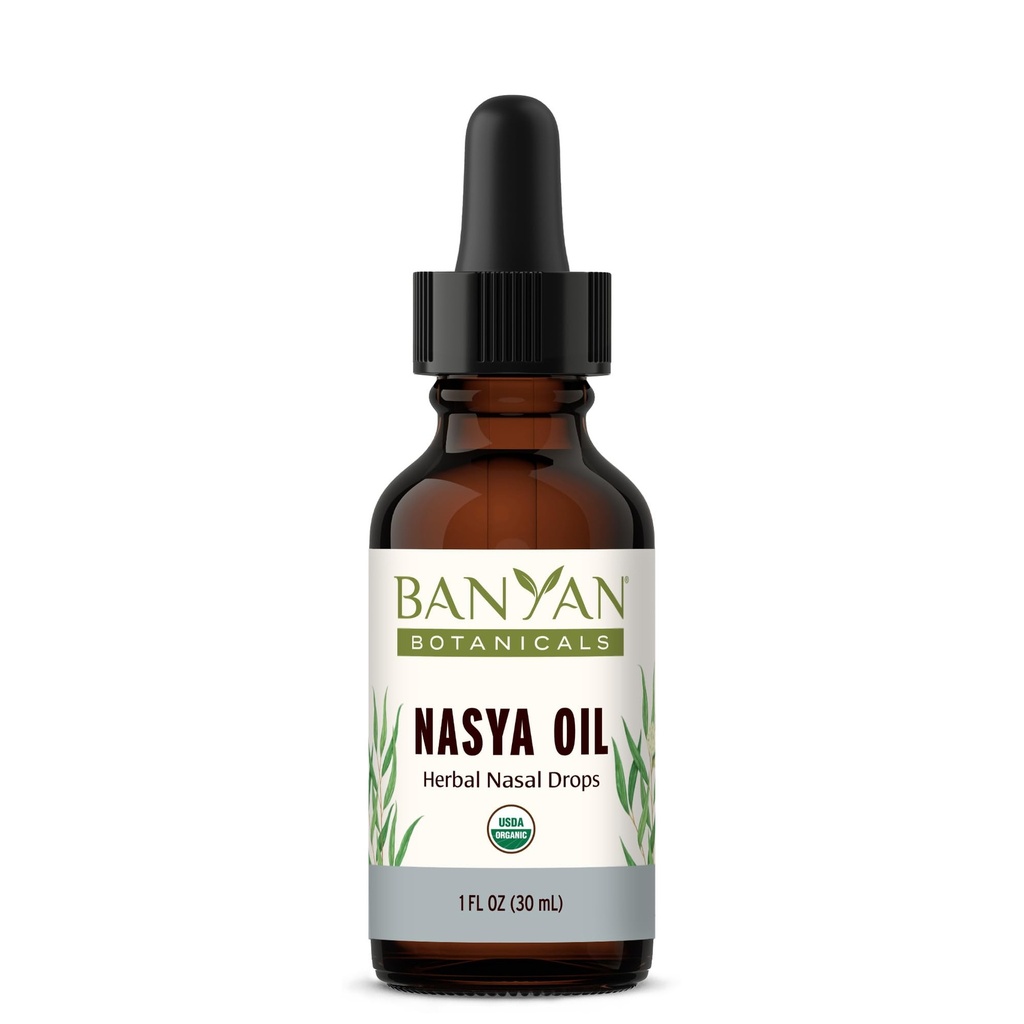 Banyan Botanicals Nasya Oil – 맑은 호흡을위한 유기 초본 Nasal Drops – Ayurvedic Nasal Cleaner and Nose Moisturizer* – 하나의 유체 Ounce – 인증 유기, 비 GMO, 화학 무료