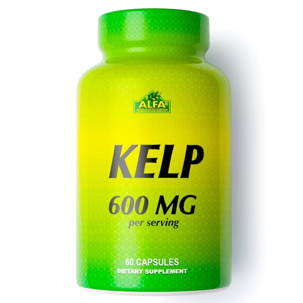 ALFA VITAMINS Kelp 보충교재, 자연적인 Seaweed Kelp (Ascophyllum Nodosum)의 600mg, Iodine & Fucoidan에 있는 부유한, 지원 Thyroid & 대사 기능, 웰니스를 위한 매일 비타민, 비 GMO, 90의 정제