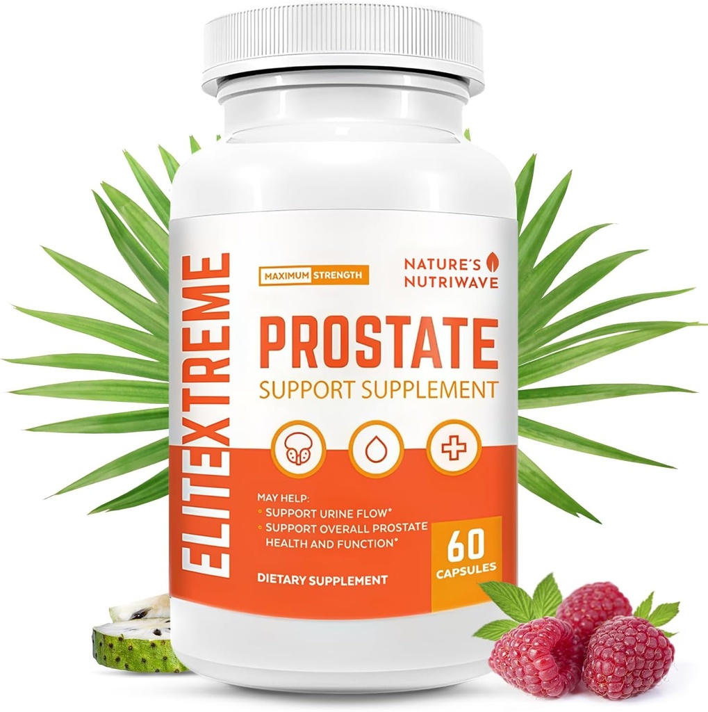 EliteXtreme Health Supplement - Saw Palmetto, Plant Sterols, 아연 및 비타민이 함유 된 천연 공식 | Non-GMO, 미국, 60 캡슐, 1 개월 공급